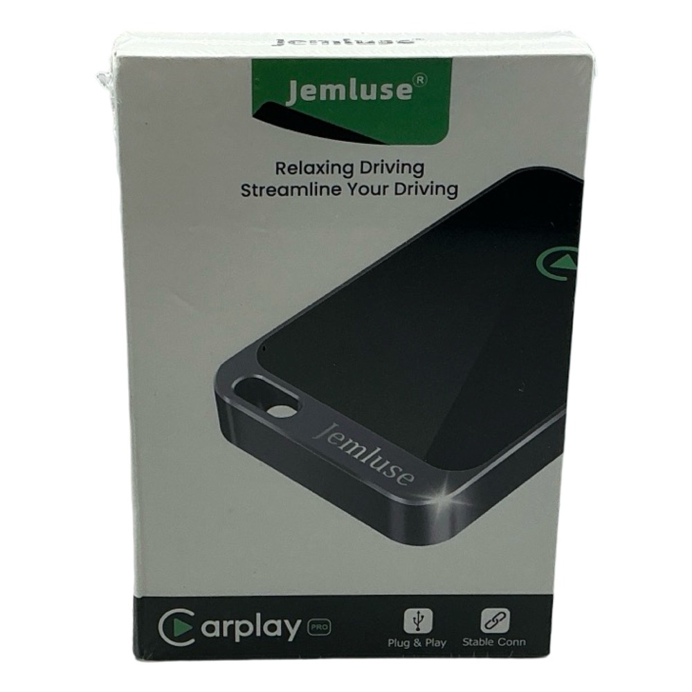 Jemluse Wireless CarPlay Adapter for iPhone Gray USB-A USB-C